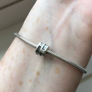 Pandora Silver and Zirconia Stripe Clip Charm